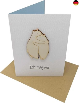 MARKE WOODLAND MAIL Woodland Mail Besondere Grußkarte, Valentinstagskarte, Liebeskarte mit Holzbären