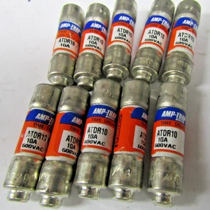 ✌️10) NEW FERRAZ SHAWMUT ATDR10 AMP-TRAP 2000 FUSES 10 AMP 600VAC LOT OF 10 - Picture 1 of 4