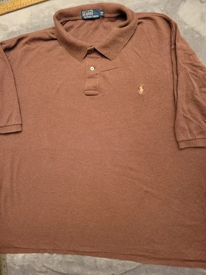 Ralph Lauren Polo Shirt Mens 3XB 3XL XXXL Big Brown Pony Tonal Cream Tan Retro - Image 1 of 4