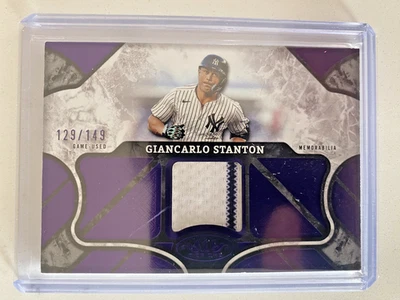 Giancarlo Stanton 2025 Topps Tier One Relics Purple /149 GW Pinstripe Yankees - Image 1 of 2