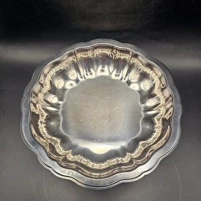 Wm A Rogers 9" Cuenco De Colección Chapado en Plata Chippendale Bowl MCM Ancestral Home Foto 1 de 4