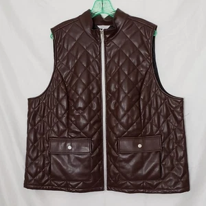 Gilet Foxcroft Billie ecopelle con 2x cicoria caffè trapuntato autunno '25 prezzo al pubblico consigliato $218 - Foto 1 di 10