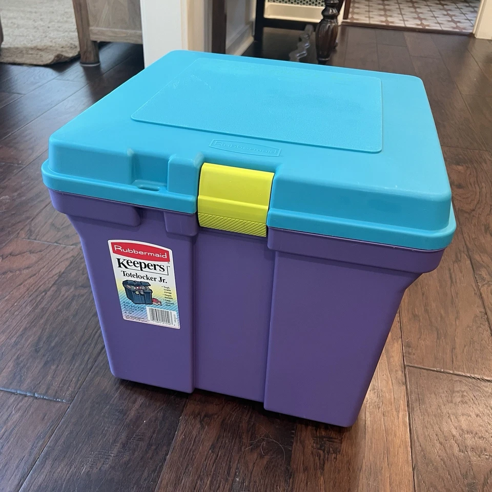 Cubo de almacenamiento Rubbermaid Keepers Totelocker Jr 1991 colorblock de colección No. 2155 Foto 1 de 4