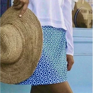 RIPSKIRT Hawaii Rip Skirt Length 2 Wrap Skirt Blue Dot Dot Dot Geometric Medium - Picture 1 of 10