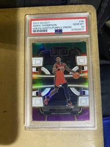 2023 Select #96 Amen Thompson PSA 10 Green/White/Purple Prizm Rookie Card - Imagen 1 de 2