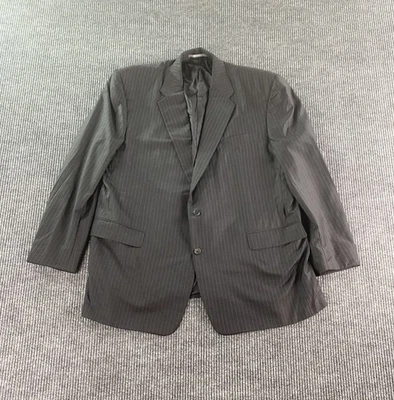 Hickey Freeman Suit Jacket Mens 48 R Gray Wool Striped Premium Loro Piana Italy - Image 1 of 4