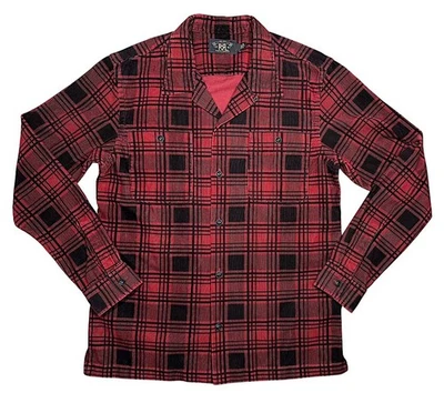 RRL Ralph Lauren Men’s Corduroy Monterey Camp Shirt  Red Plaid Cotton M NWT $345 - Image 1 of 4