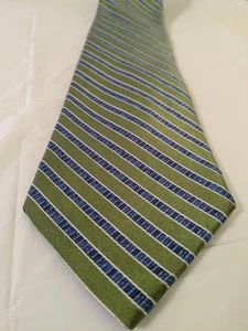 Jos. A. Bank Signature Collection Green/Blue Striped 100% Silk Tie 60x3.5 - Picture 1 of 5