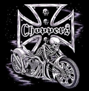 CHOPPER IRON CROSS SKULL BIKER T SHIRT BLACK OR GRAY ANY SIZE YOU LIKE - Picture 1 of 1