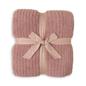 BAREFOOT DREAMS CozyChic Stacked Ribbed Border Blanket - 54" X 60” Terra - Picture 1 of 2
