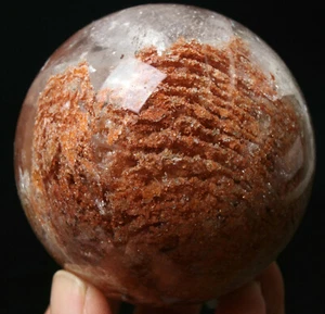 401g Multilayer Phantom Natural Red Ghost Quartz Crystal Sphere Ball Healing - Picture 1 of 12
