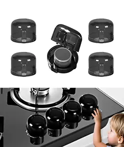 Kids Stove Knob Safety Cover 5-Pack Baby Resistant Kitchen Oven Knob Lock Univer - Picture 1 of 12