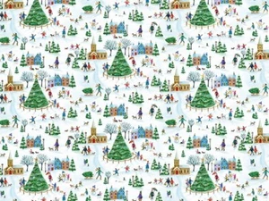 CHRISTMAS VILLAGE Design Tissue Paper Sheets Choose Size & Package Amount - Picture 1 of 2