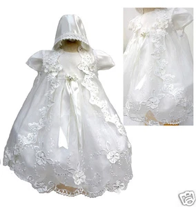 BABY GIRL & TODDLER CHRISTENING BAPTISM DRESS GOWN 01234 NEW BORN TO 30 M WHITE - Picture 1 of 8