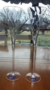 Crystal Champagne Flutes Toasting Glasses Wedding Toasting Stems NWT 11" tall 2 - Picture 1 of 6