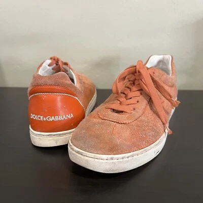 Dolce & Gabbana 橙色麂皮绒低帮运动鞋设计师鞋 7 码男式 — 第 1/4 张图片