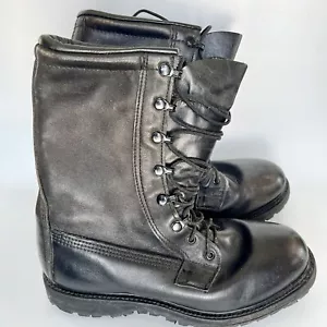 US Military Insulated Leather Combat Boots Vibram Sole Men Size 7 W Black Steel - Picture 1 of 14