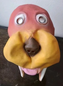 Vintage Rubber Halloween Half Face Bulldog Cartoon Dog Costume Adult Mask - Picture 1 of 5