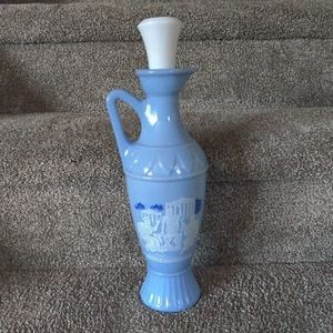 Vintage griechische Sokrates Dekanter Bourbon blau Milchglas 1961 mit Stopfen leer - Bild 1 von 8