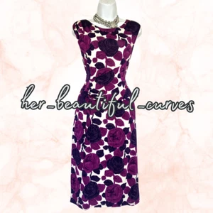 PHASE EIGHT FLORAL PRINT JERSEY WIGGLE WEDDING OCCASION PARTY DRESS SIZE 16 - Picture 1 of 6