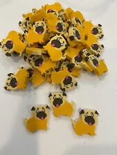 40 Mini Dog Pug Shaped Erasers Teacher Supply Sorting Math Counter 1"