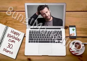 rechteckige Tortendeko Tortenaufleger ComputerTortenbild Fototorte Geburtstag - Bild 1 von 3