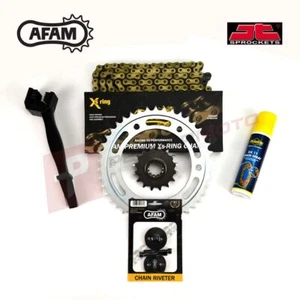 AFAM JT Gold X-Ring Chain and Sprocket Kit fits Honda CBR500R 2013-2021 - Picture 1 of 2