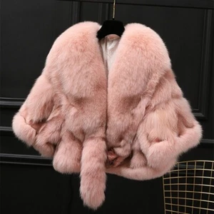 2024 New Autumn/Winter Luxury Real Fox Fur Coat Women's Shawl Furry Warm Jackets - Picture 1 of 32