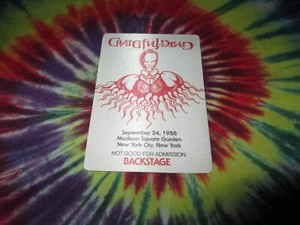 GRATEFUL DEAD BACKSTAGE PASS MADISON SQUARE GARDEN NEW YORK GRIFFIN 9/24/88-1988 - Picture 1 of 3