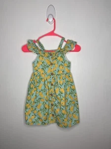 Members Mark Lemon Dress Girls Size 5 Sleeveless Turquoise Citrus Summer - Picture 1 of 5