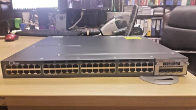 CISCO CATALYST WS C3560X 48P L SWITCH w/48 10/100/1000 ETHERNET NETWORK MODULE! - Image 1 of 4