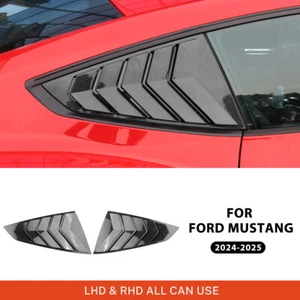1Pair Carbon Fiber Vent Side Window Louver Cover Decor For Ford Mustang 2024-25 - Imagen 1 de 11