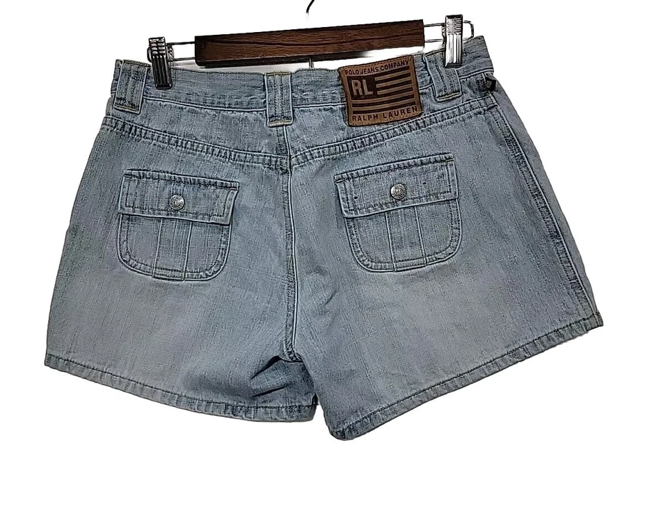 Pantalones cortos de mezclilla vintage Polo Ralph Lauren Saturday azul lavado claro para mujer talla 6 Foto 1 de 4