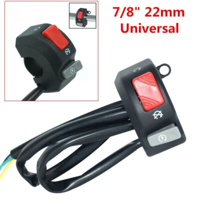 7/8" 22mm Motorcycle ATV Handlebar Mount Headlight Switch Horn Fog Light ON OFF - Image 1 of 4