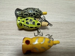 3 Vintage Arbogast Hula Popper Fishing Lures - Picture 1 of 12