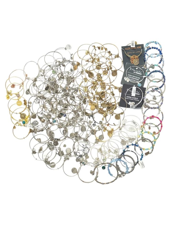 Massive Alex And Ani 243 Lot Bracelets Bangle Jewelry Lot NEW Beaded Gold silver - Image 1 of 4