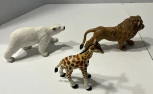 Safari LTD Wild Animal Lot Of 3 Polar Bear Lion Giraffe Realistic & Educational - Imagen 1 de 9