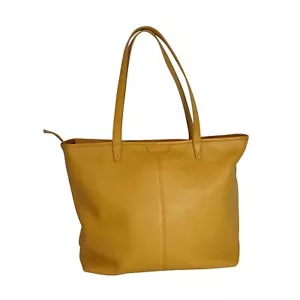 Borsa donna Leatherology grande centro città tote bag zip giallo dorato - Foto 1 di 13
