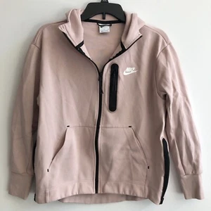 Felpa con cappuccio e zip intera Nike donna S Essential Tech Fleece rosa nera #DD5624-601 - Foto 1 di 11