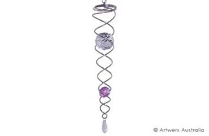 DOUBLE CRYSTAL SPIRAL TAIL - WIND WHIRL SPINNER ACCESSORY - LAVENDER - Picture 1 of 1
