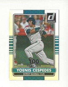 2015 Donruss Stat Line Season #61 Yoenis Cespedes Tigers 020/100