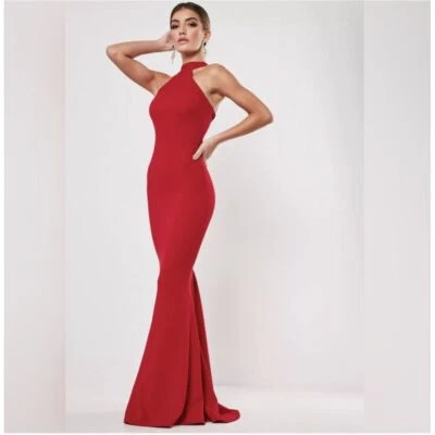 女式正式礼服尺寸 2 红色 Missguided 缰绳全新带标签返校舞会婚礼 — 第 1/4 张图片