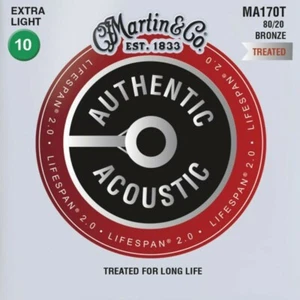 Martin MA170T Lifespan 80/20 Authentic Acoustic Guitar Strings Extra Light 10-47 - Picture 1 of 3