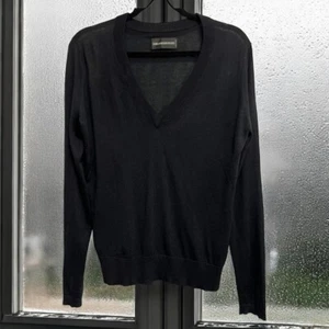 Zadig & Voltaire Black Silk Cashmere Blend V Neck Sweater Medium All Seasons - Picture 1 of 8