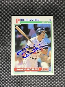 Phil Plantier Boston Red Sox 1991 Score Signed Auto Card #348 ~ COA - Picture 1 of 3