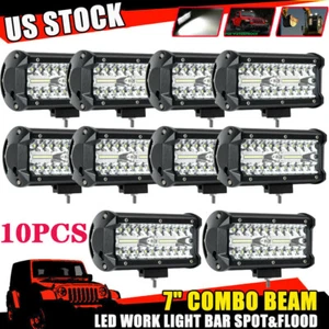 7inch 2400W LED Flood Spot Combo Fog Lamp Offroad Driving Truck Work Light Bar - Picture 1 of 11