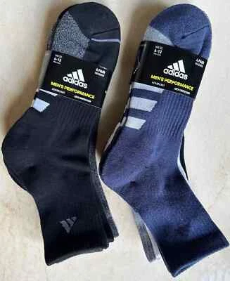 adidas Men's Performance High Quarter Compression Socks 4-Pair Black/Grey/White - Image 1 of 3