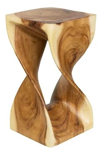 Taburete soporte para flores madera maciza hecha a mano decoración salón natural tailandés mesa auxiliar - Imagen 1 de 1