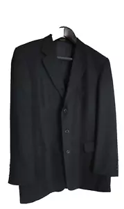 Mens Oscar De La Renta Black Jacket Blazer Sport Coat 46 Long 100% Wool New! - Picture 1 of 5