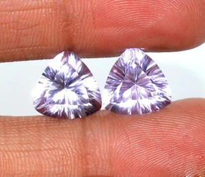 Natürlicher Amethyst Billion konkav geschliffenes Paar 12x12 mm 10,58 cts zertifiziert Edelstein - Bild 1 von 7